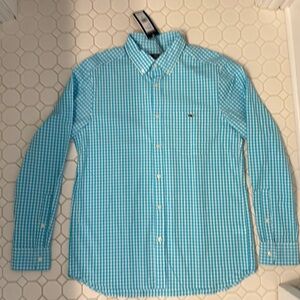VINYARD VINES CLASSIC FIT BORA BLUE COTYON GINGHAM SHIRT